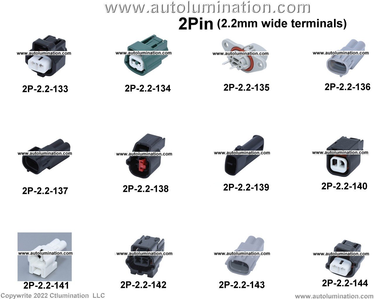 Automotive 2 Pin Position Cavity Wire Connector