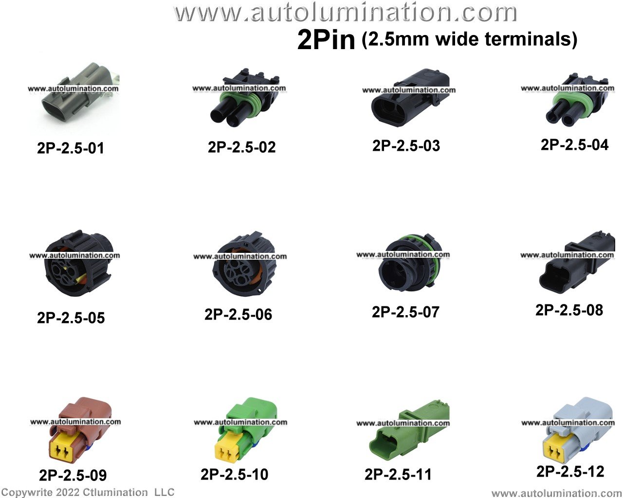 Automotive 2 Pin Position Cavity Wire Connector