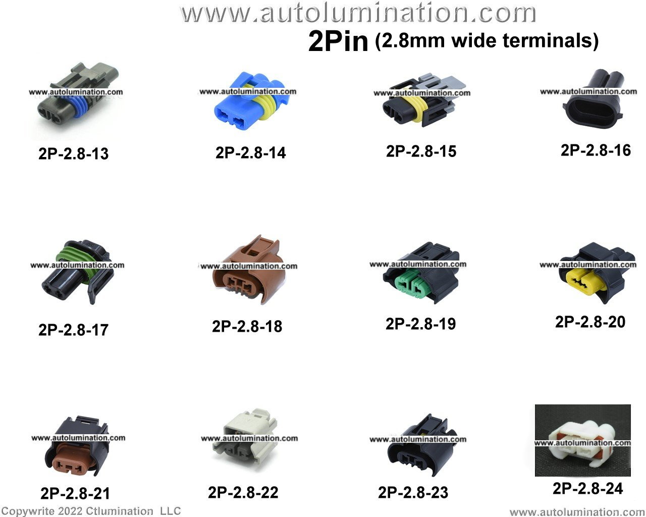 Automotive 2 Pin Position Cavity Wire Connector