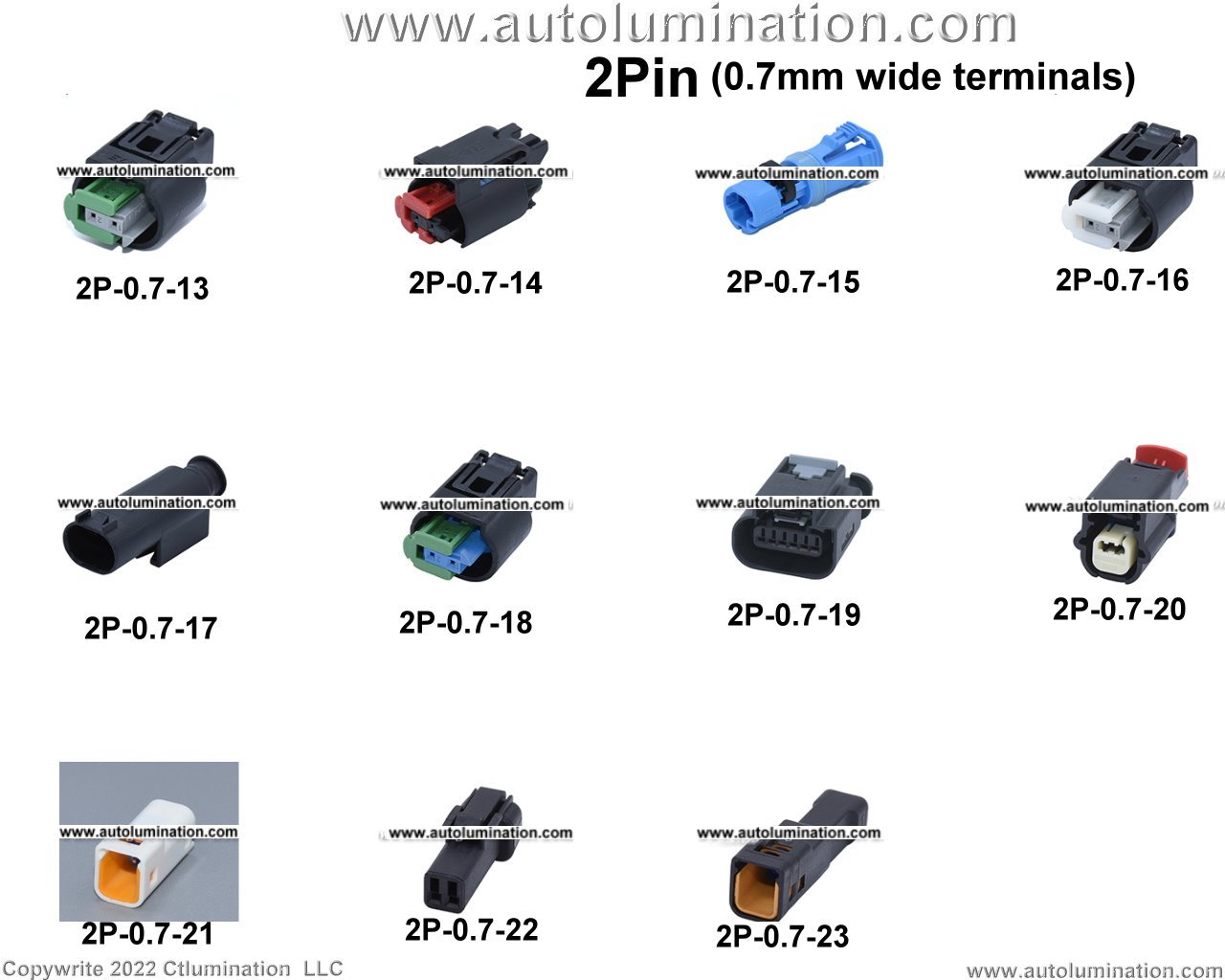 Automotive 2 Pin Position Cavity Wire Connector