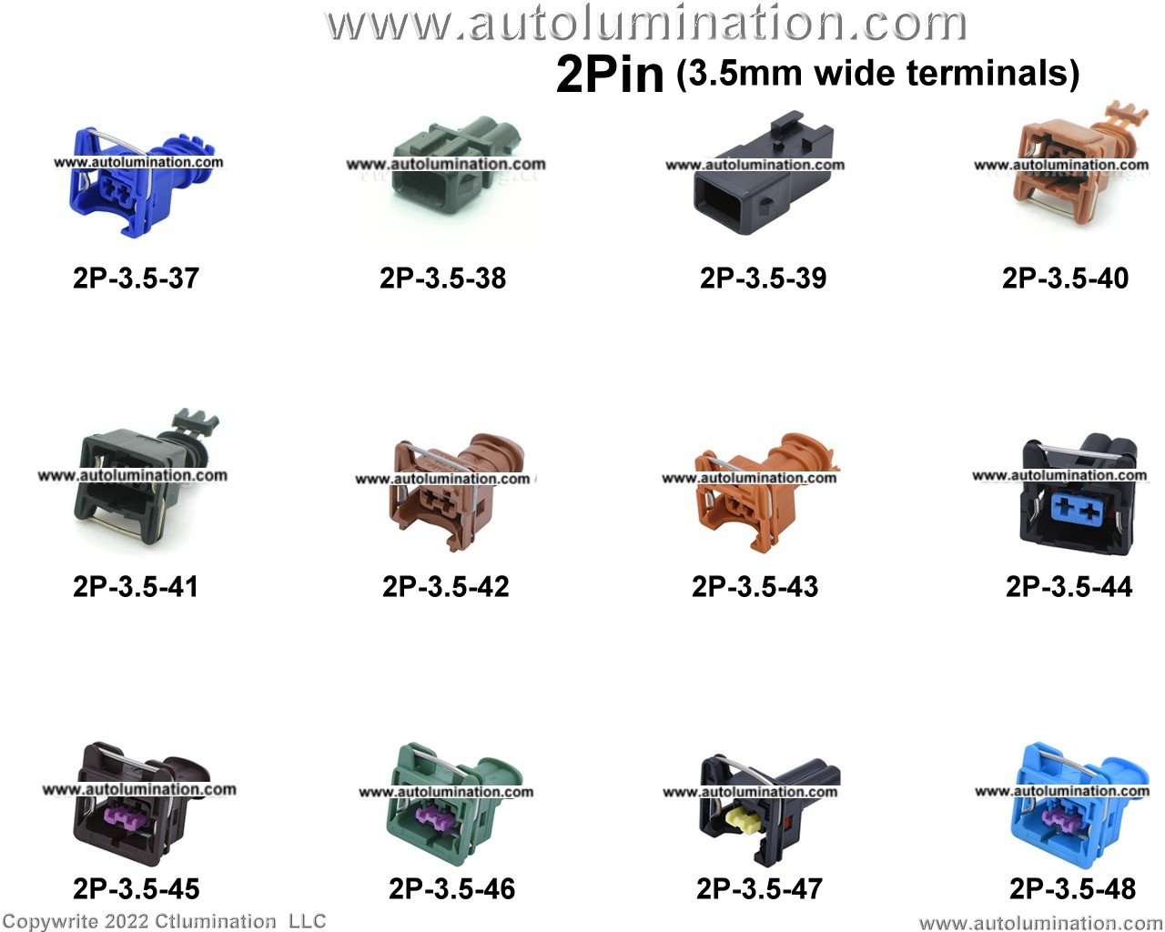 Automotive 2 Pin Position Cavity Wire Connector