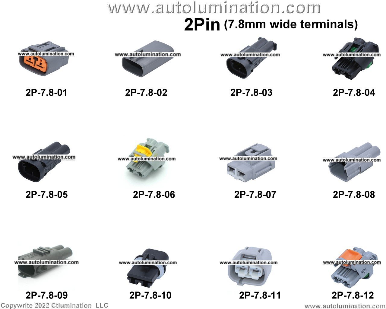 Automotive 2 Pin Position Cavity Wire Connector