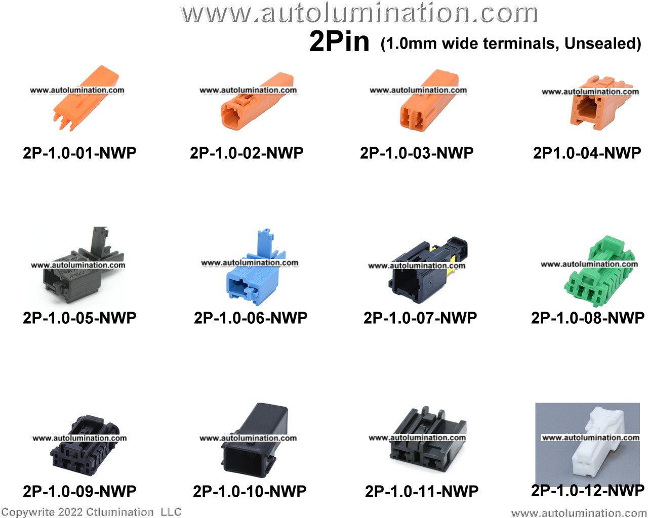 Automotive 2 Pin Position Cavity Wire Connector