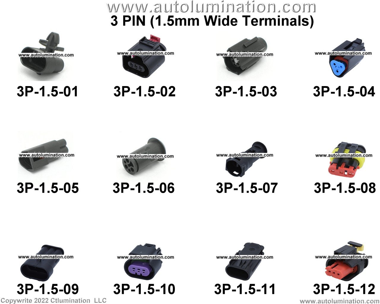 Automotive 3 Pin Position Cavity Wire Connector