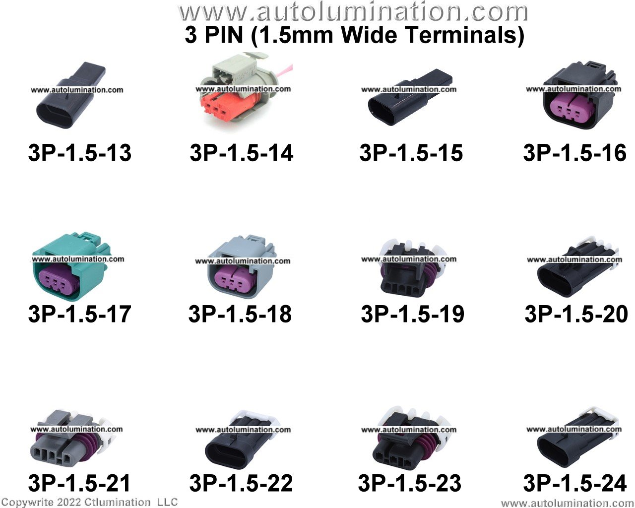 Automotive 3 Pin Position Cavity Wire Connector