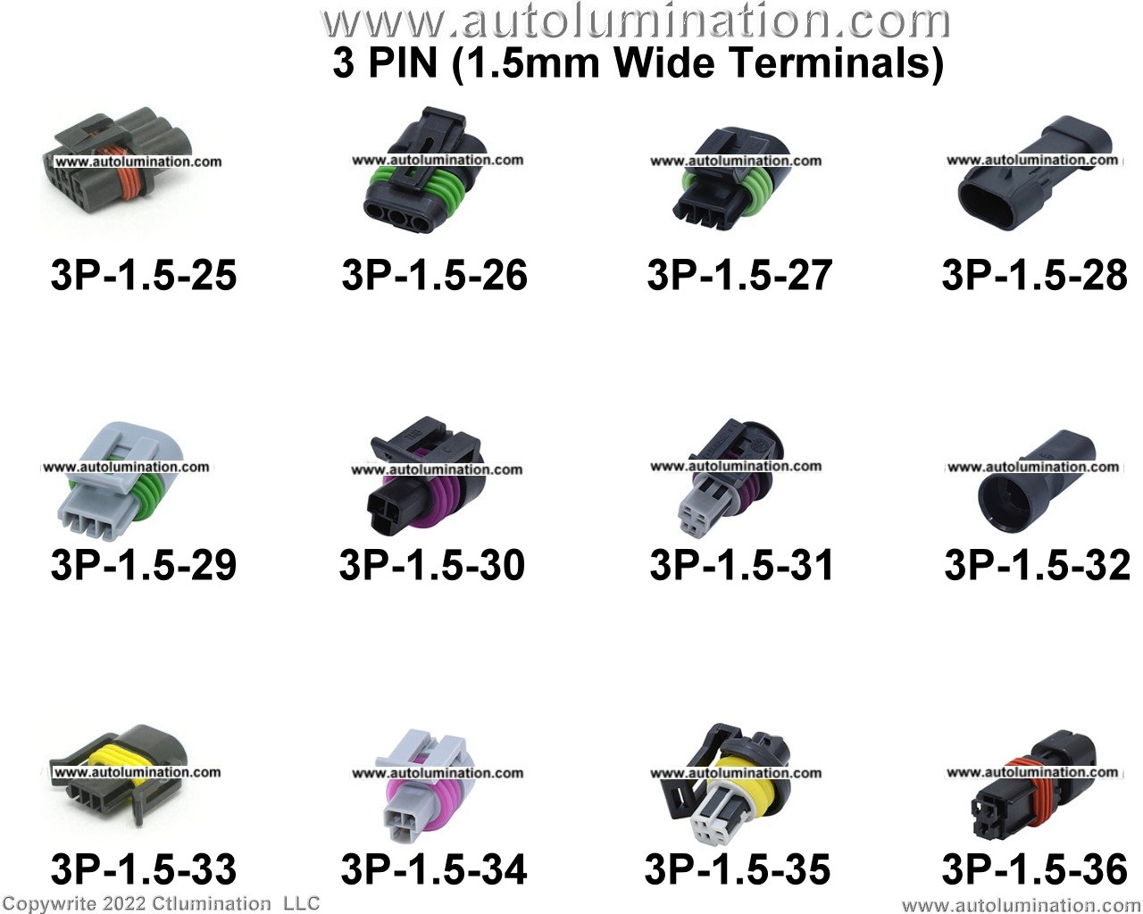 Automotive 3 Pin Position Cavity Wire Connector