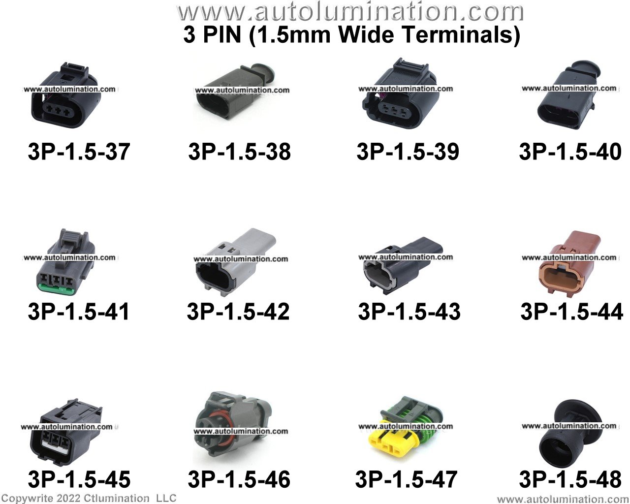 Automotive 3 Pin Position Cavity Wire Connector