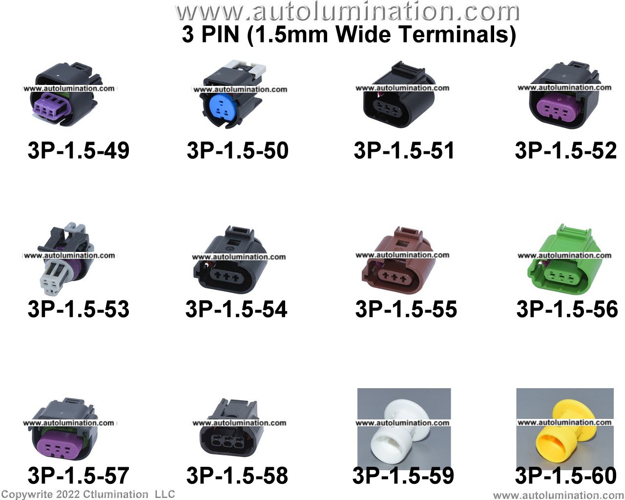 Automotive 3 Pin Position Cavity Wire Connector