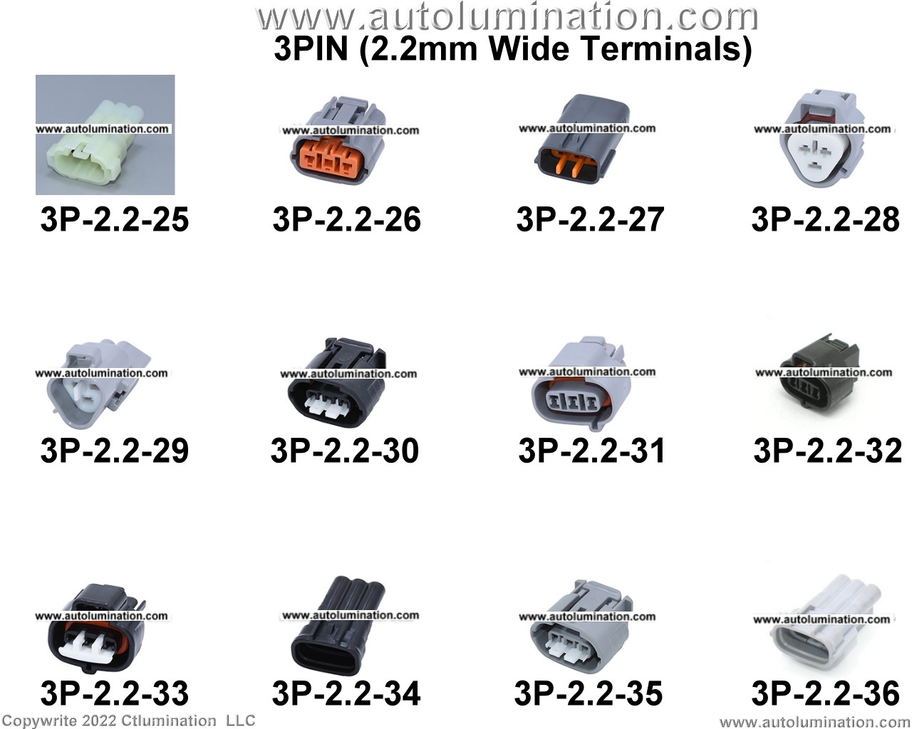 Automotive 3 Pin Position Cavity Wire Connector