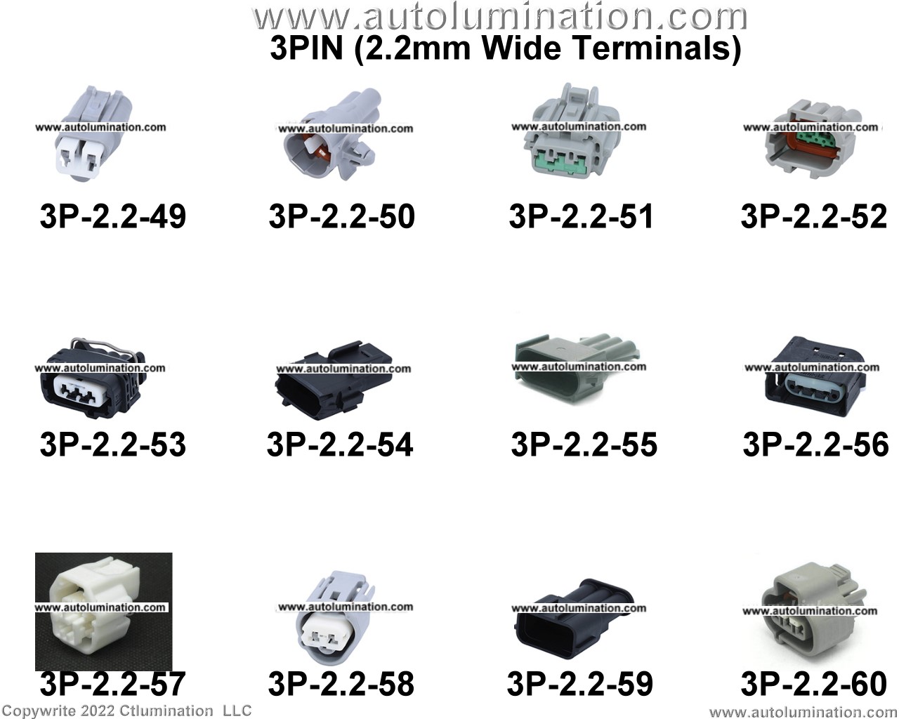 Automotive 3 Pin Position Cavity Wire Connector