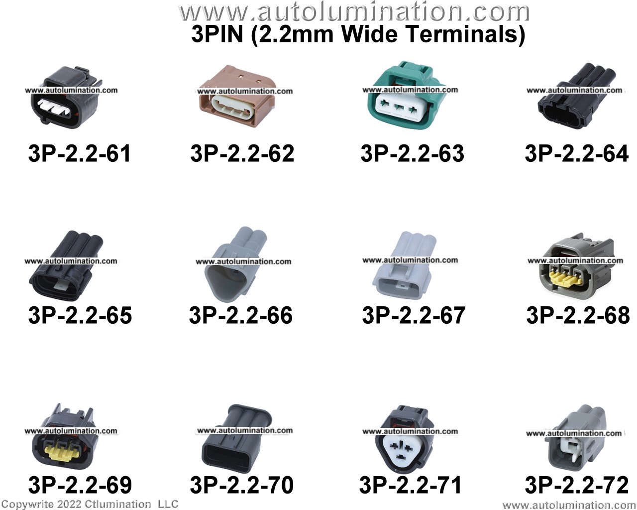 Automotive 3 Pin Position Cavity Wire Connector