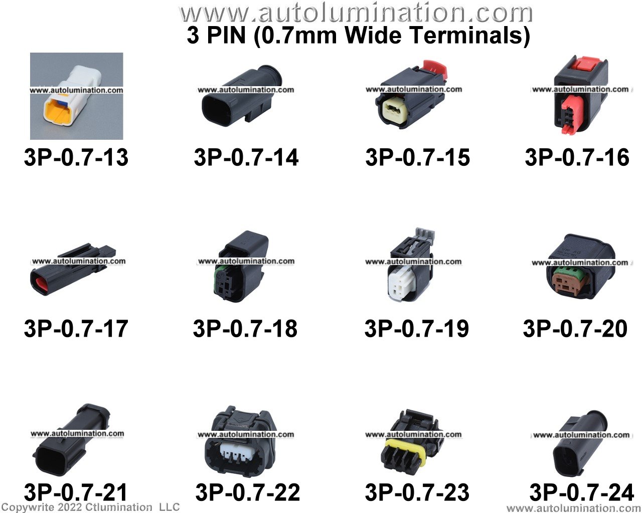 Automotive 3 Pin Position Cavity Wire Connector