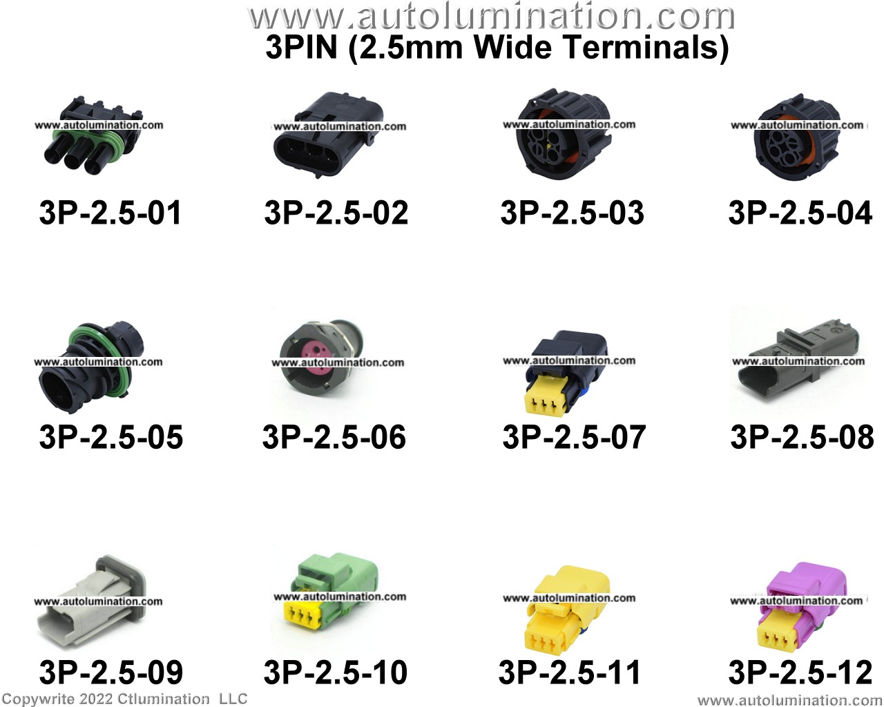 Automotive 3 Pin Position Cavity Wire Connector