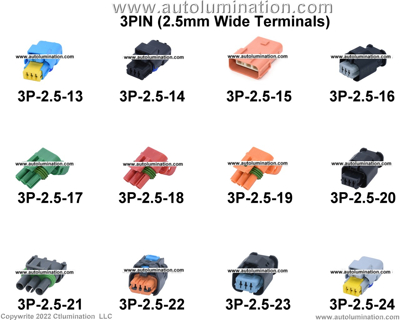 Automotive 3 Pin Position Cavity Wire Connector