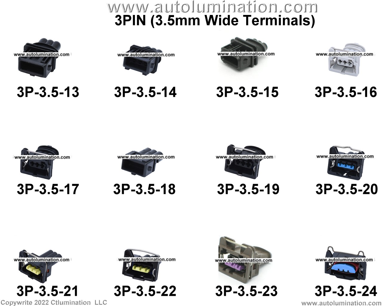 Automotive 3 Pin Position Cavity Wire Connector