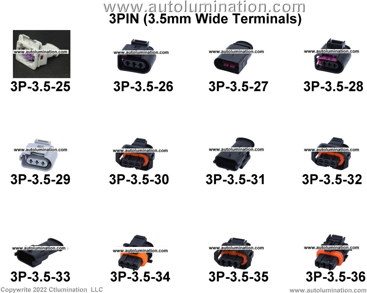 Automotive 3 Pin Position Cavity Wire Connector