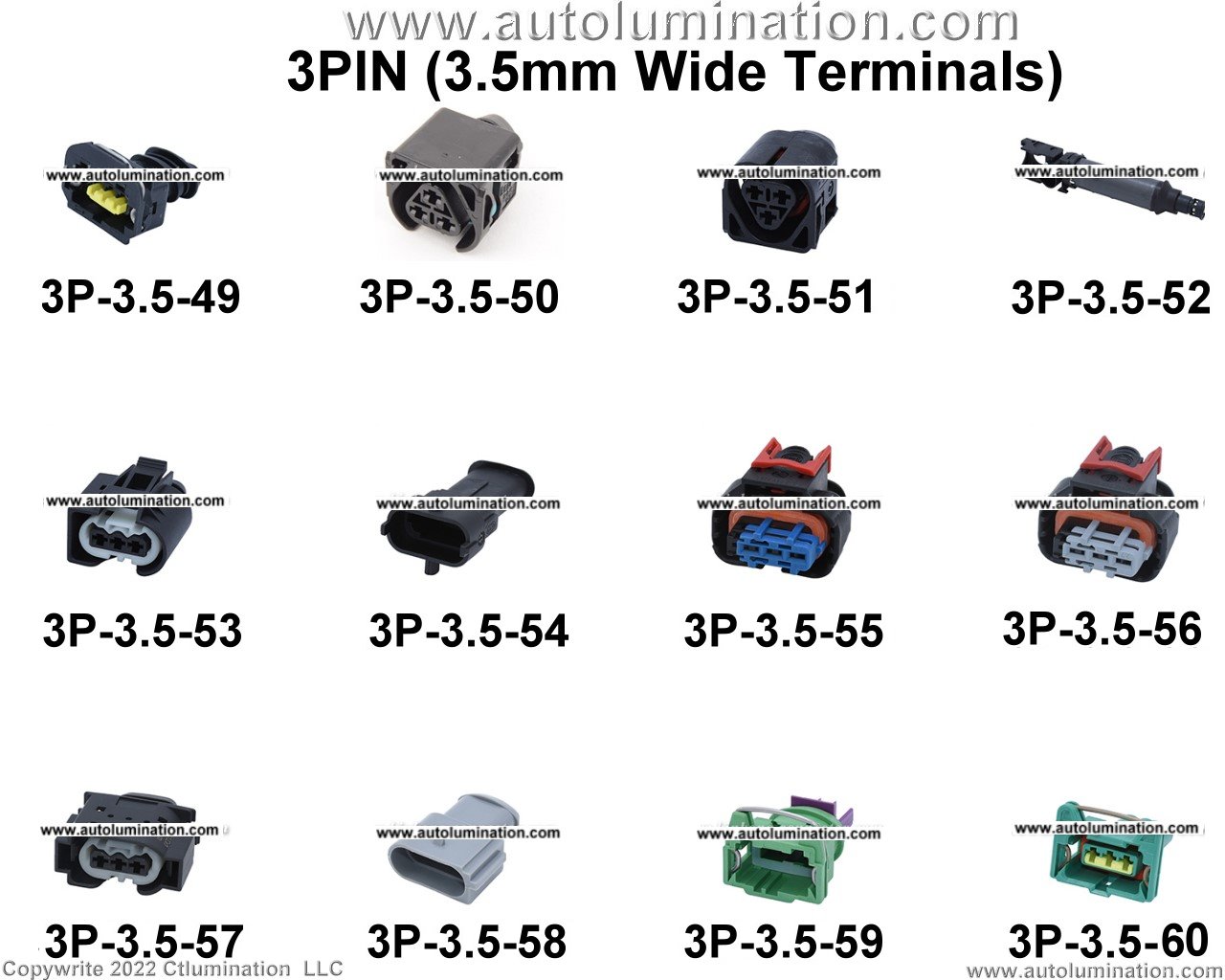 Automotive 3 Pin Position Cavity Wire Connector