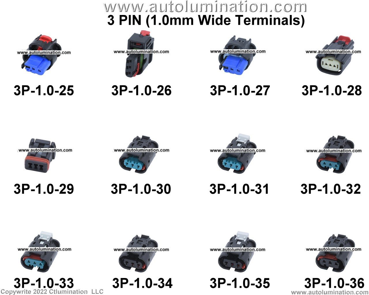 Automotive 3 Pin Position Cavity Wire Connector