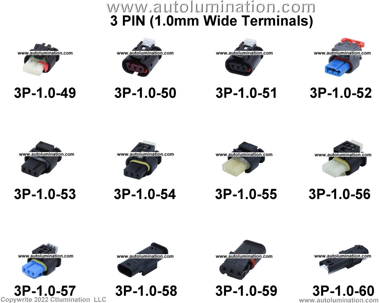 Automotive 3 Pin Position Cavity Wire Connector