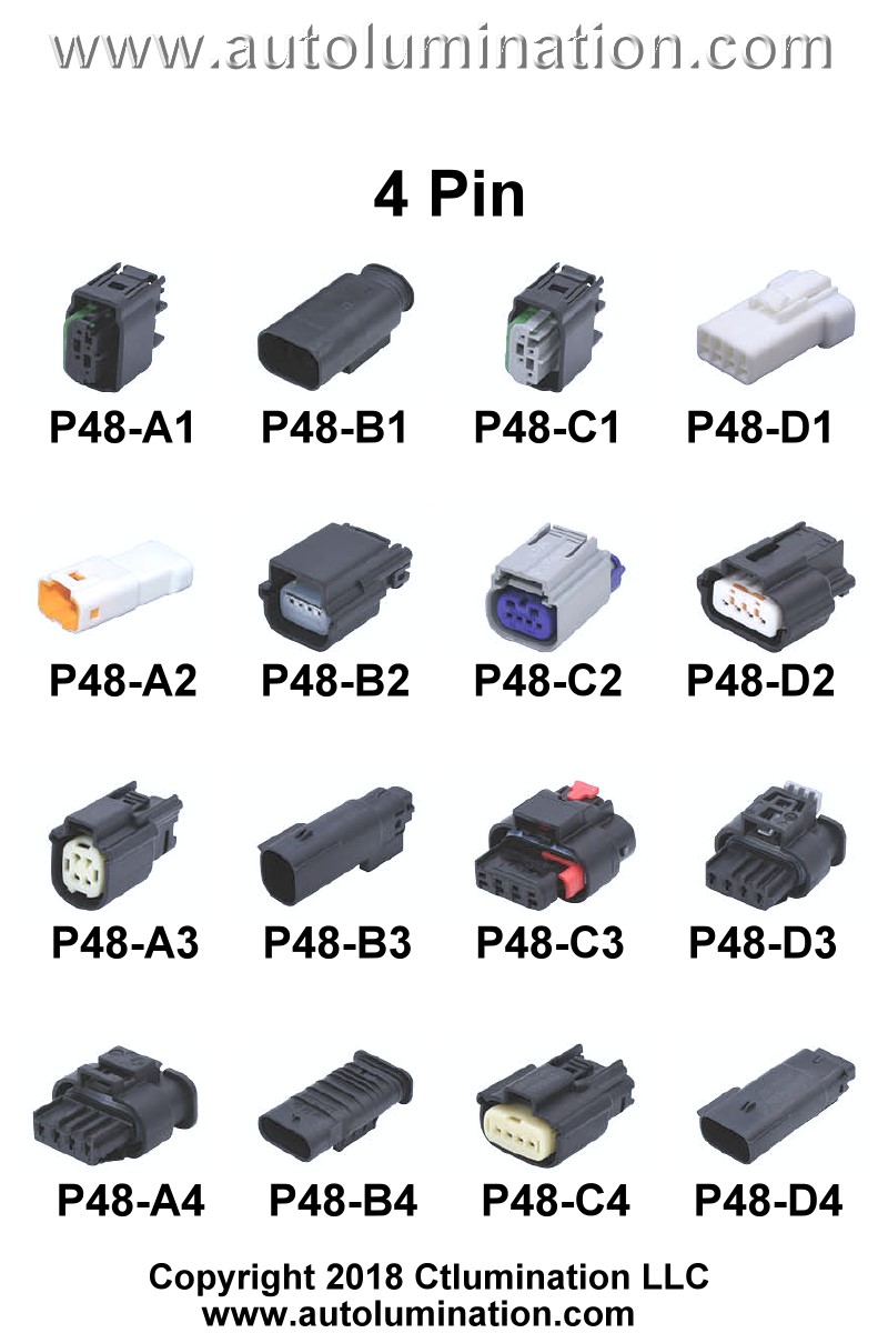 Connector Kit Automotive 4 Pin Position Cavity