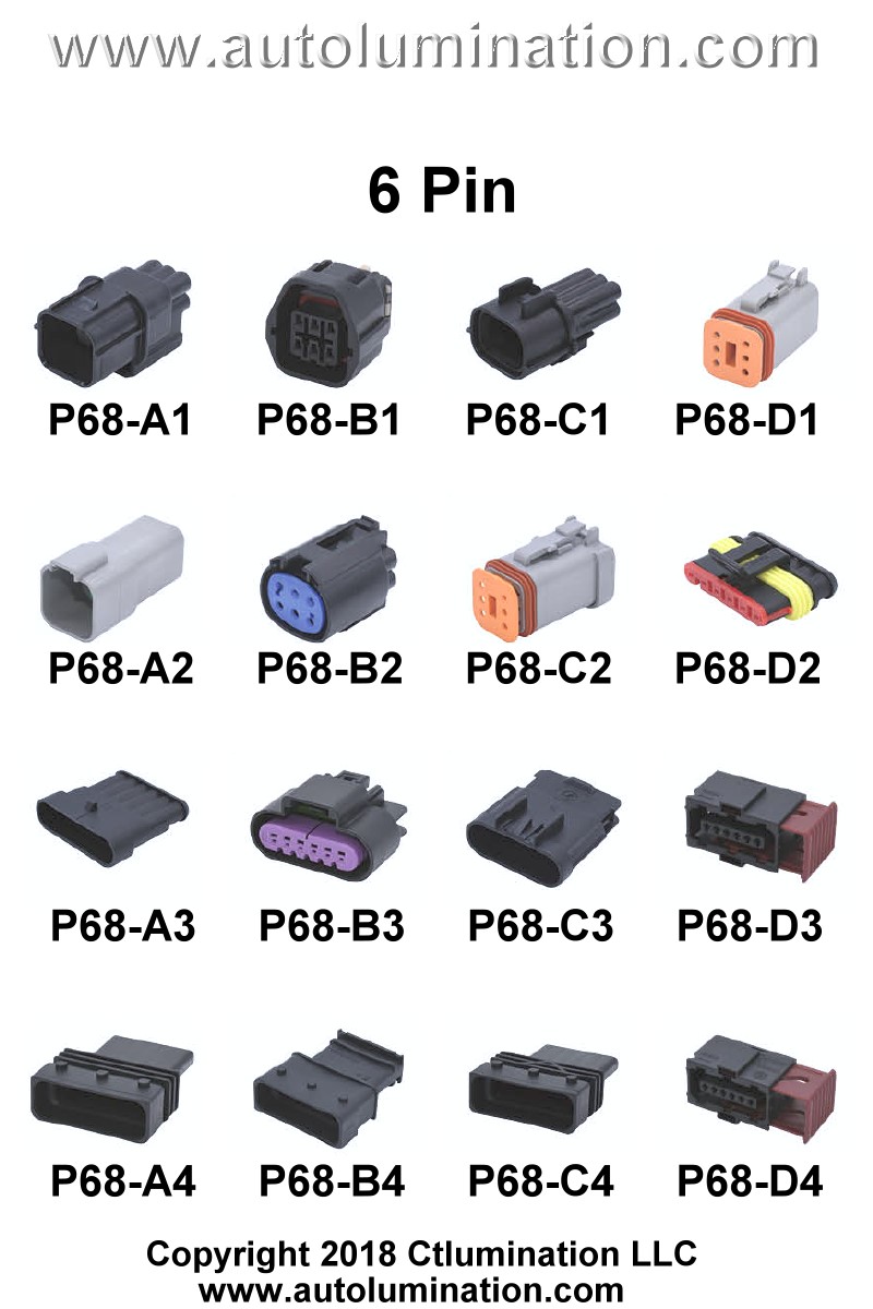 Automotive 6 Pin Position Cavity Wire Connector