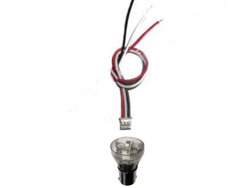 1157 1157 Bay15d Bayonet Metal standard bulb bases with a plug in 2wire pigtail 6in 18 gauge wires