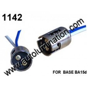 Ba15d Stainless Steel Tail, Brake, Turn, Boat Ba15d Bayonet Single Circuit, Dual Contact Stainless Steel Pigtail Connector Socket Receptacle 16 Gauge