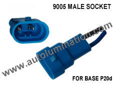 9005 male plastic headlight pigtail connector 12 Gauge