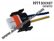 h11 female ceramic headlight pigtail connector 16 Gauge