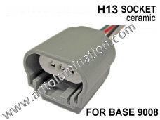 h13 female ceramic headlight pigtail connector 16 Gauge