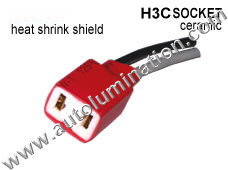 h3c straight female ceramic headlight pigtail connector 12 Gauge