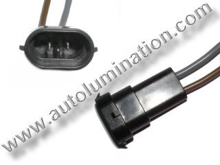 H8 Male Plastic Headlight Pigtail Connector 16 Gauge