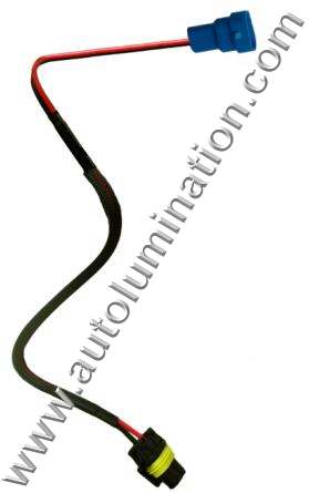 9005 M-F Plastic Headlight HID Power Harness Single Circuit 16 Gauge