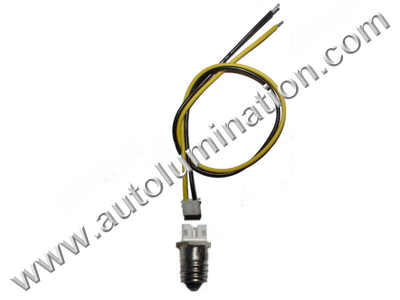 1449 E10 Screw Metal standard bulb bases with a plug in 2wire pigtail 6in 18 gauge wires