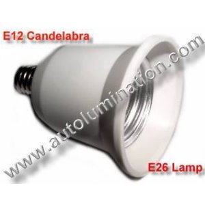 E12 Socket Base to E26 Light Bulb Conversion Adapter Receptacle