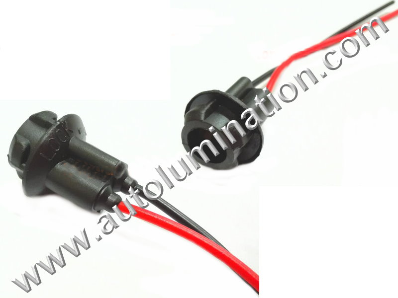 194 T10 Wedge Plastic standard bulb bases with a plug in 2wire pigtail 6in 18 gauge wires