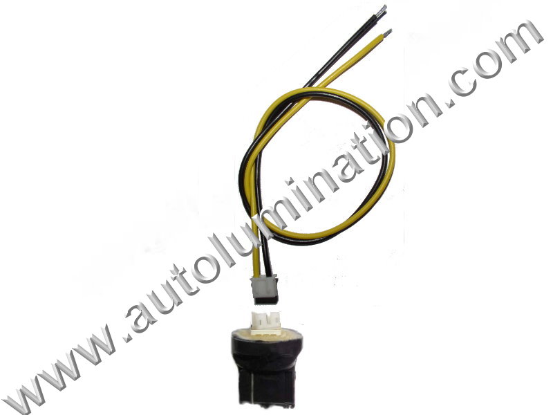 7440 T20 Wedge Plastic standard bulb bases with a plug in 2wire pigtail 6in 18 gauge wires