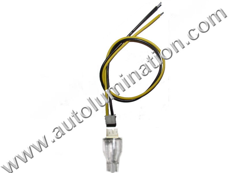 921 T15 Wedge Plastic standard bulb bases with a plug in 2wire pigtail 6in 18 gauge wires