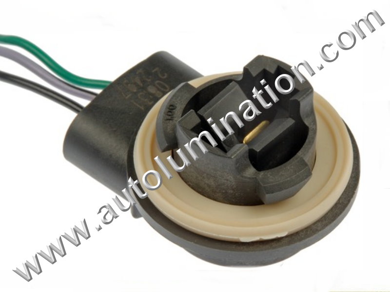 APDTY 116668 Parking/Turn Signal Light Bulb 3157 Holder Electrical Socket Plug 