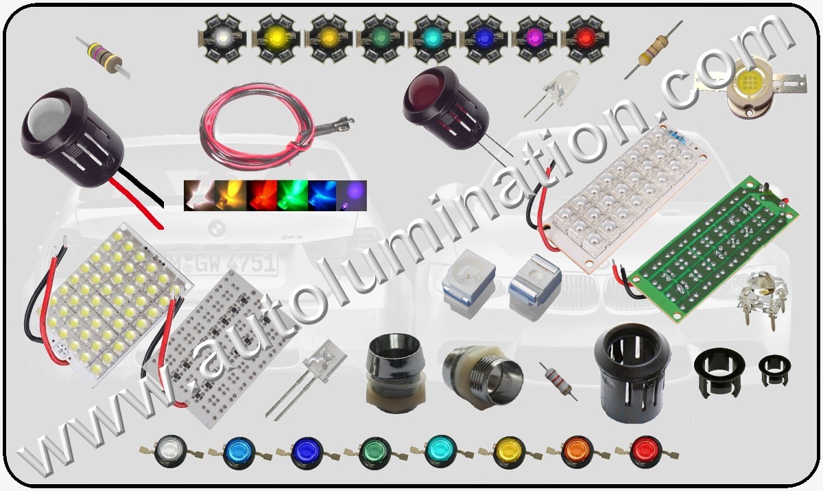 Raw leds, components, circuit boards resistors and supplies