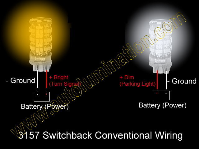 thumbnail image 2 of Syneticusa 4x 3157 Switchback LED Bulbs + Resistors – White/Amber Turn Signal 2 of 4